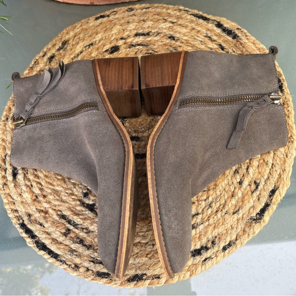 BP Nordstrom Gray Suede Ankle Boots EUC
